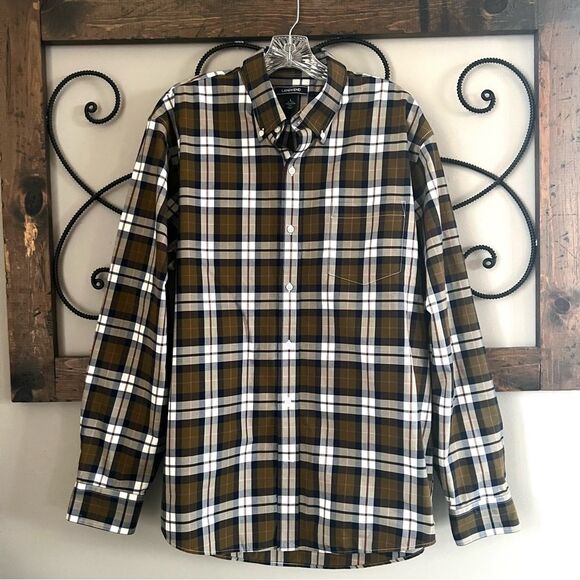 Lands End Men’s No Iron Traditional Fit Long Sleeve Plaid Shirt - Picture 2 of 16